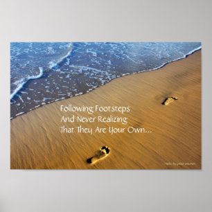 Following Footsteps Modern Haiku Poster