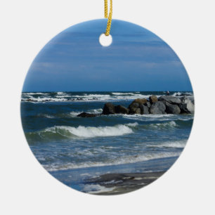 Folly Beach Atlantic Ceramic Ornament