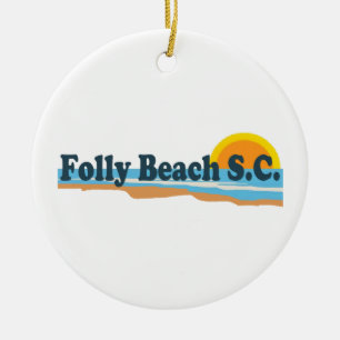 Folly Beach. Ceramic Ornament