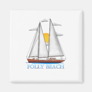 Folly Beach Coastal Nautical Sailing Sailor Magnet