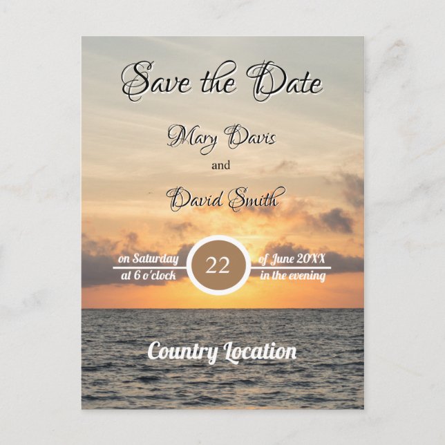 Folly Beach Morning Save The Date Postcard (Front)