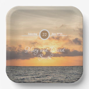 Folly Beach Morning Wedding Paper Plates