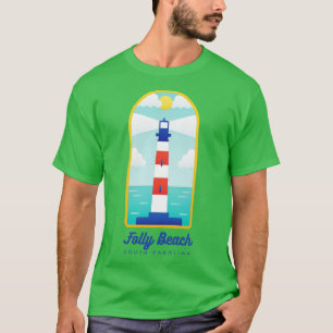 Folly Beach Morris Island Lighthouse Tourist Souve T-Shirt