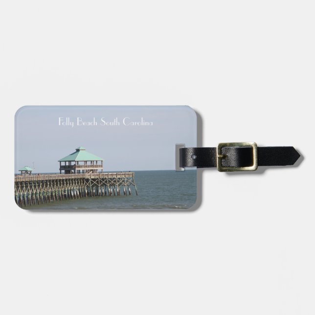 Folly Beach SC, Pier, Charleston, Photography Luggage Tag (Front Horizontal)