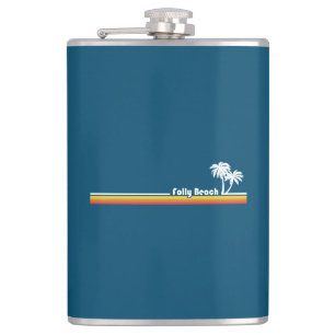 Folly Beach South Carolina Hip Flask
