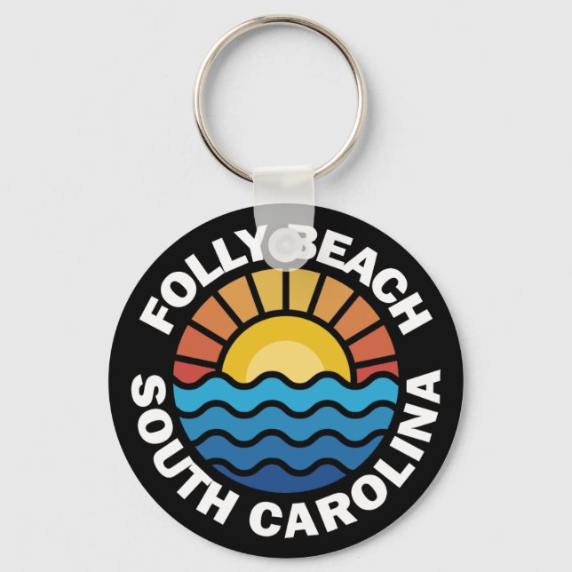 Folly Beach, South Carolina Keychain (Front)