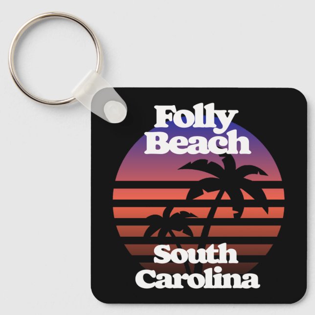 Folly Beach South Carolina Keychain (Front)