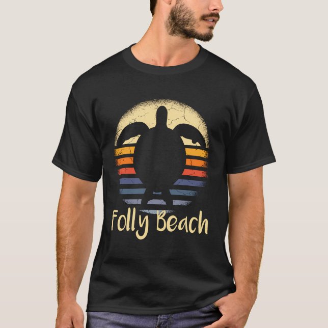 Folly Beach South Carolina Sc Loggerhead Sea Turtl T-Shirt (Front)