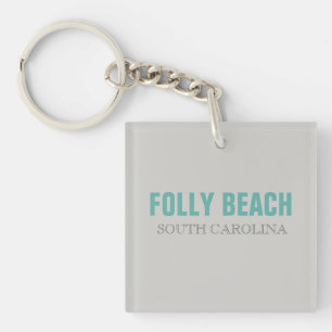 Folly Beach South Carolina Style Keychain