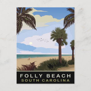 Folly Beach, South Carolina, Travel Postcard
