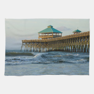 Folly Pier Morning Kitchen Towel