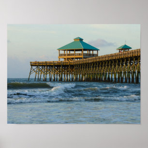 Folly Pier Morning Poster