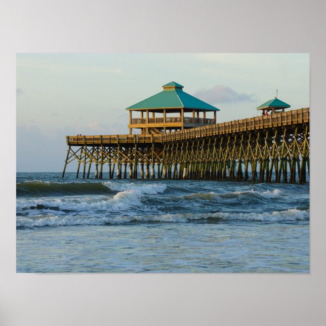 Folly Pier Morning Poster (Front)