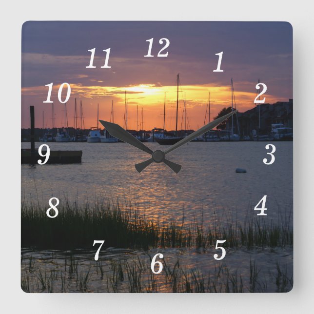 Folly River Sunset Wall Clock (Front)