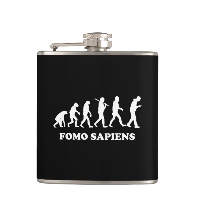 Fomo Sapiens Hip Flask (Front)