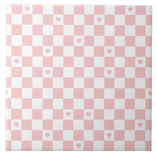 Fond à motif carreaux rose