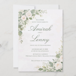 Fond de carte d'invitation de mariage floral à ver