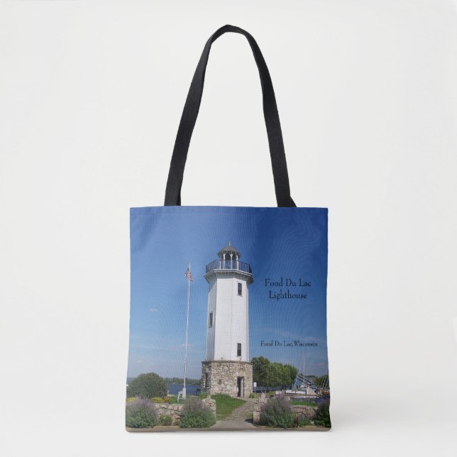 Fond Du Lac Lighthouse all over tote bag (Front)