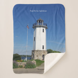 Fond Du Lac Lighthouse sherpa blanket