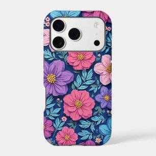 Fond floral, rose et violet,