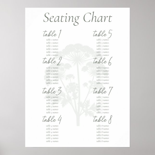 FONDNESS | Wedding Seating Chart Poster (Devant)