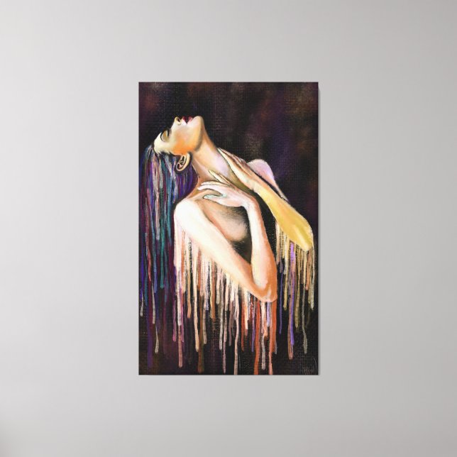 Fondre Toile Femme Imprimer - Peinture Art (Recto)