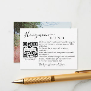 Fonds lune de miel carte Qr avec photo