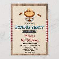 Fondue chocolate party invitation