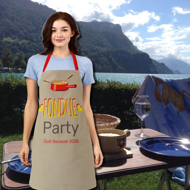Fondue hearts and pot  - party apron (Creator Uploaded)