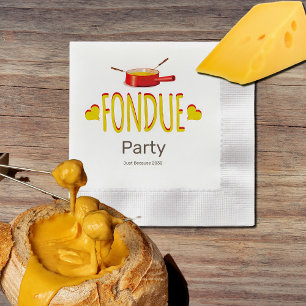 Fondue hearts and pot - party napkin
