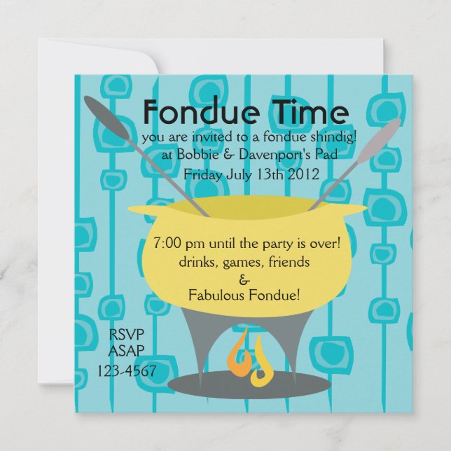 Fondue Time! Invitation (Front)