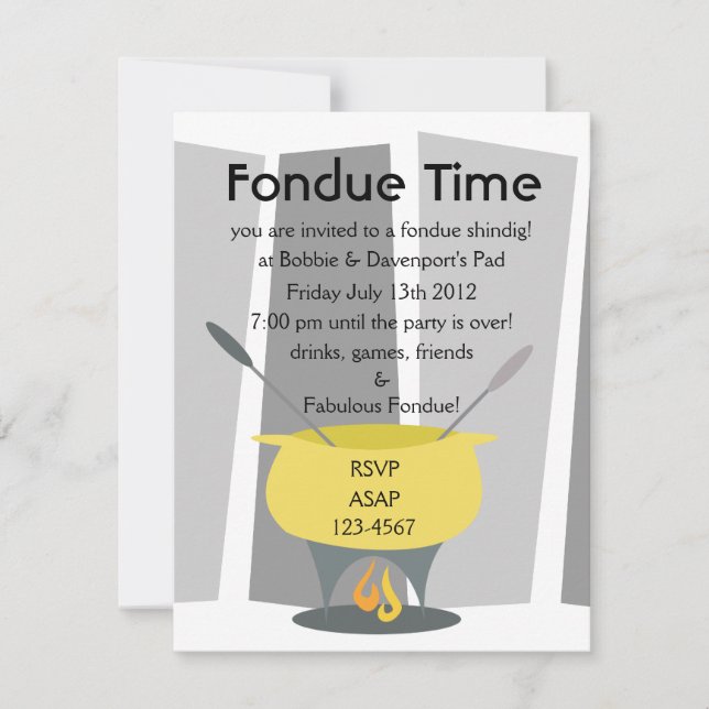 Fondue Time! Invitation (Front)