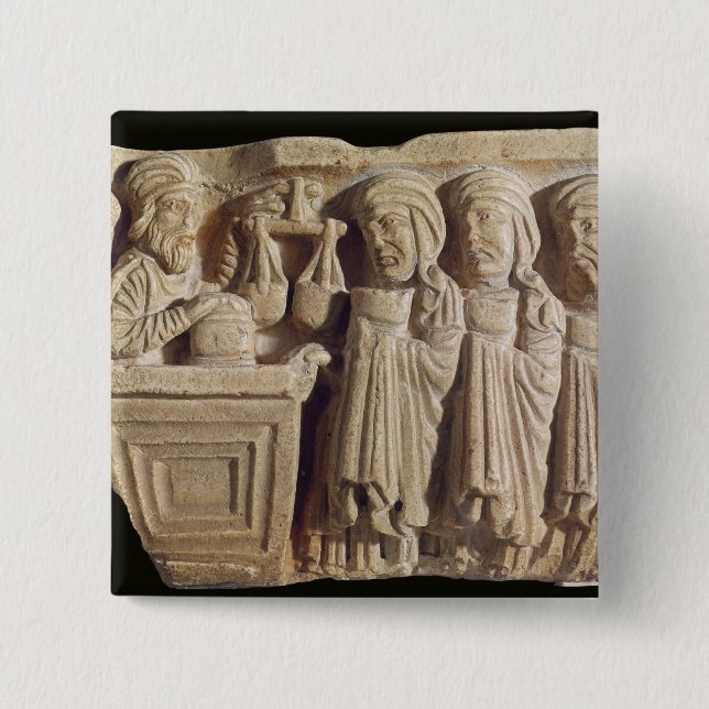 Font depicting an unguent seller 2 inch square button (Front)