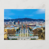 Font Montjuic, Barcelona postcard