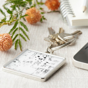 font, music, monochrome, circle, pattern, monochr keychain