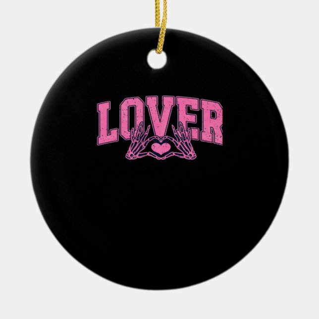 Font With Skeleton Hands Classic Ceramic Ornament (Front)