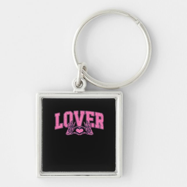 Font With Skeleton Hands Classic Keychain (Front)