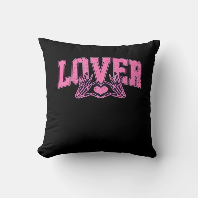 Font With Skeleton Hands Classic Throw Pillow (Front)