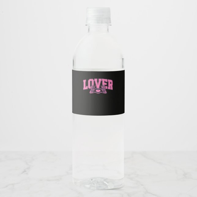 Font With Skeleton Hands Classic Water Bottle Label (Front)