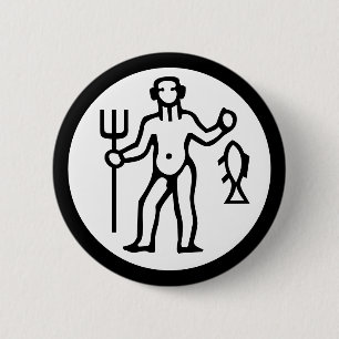 Font Zodiac: AQUARIUS + your Colours & Ideas 2 Inch Round Button