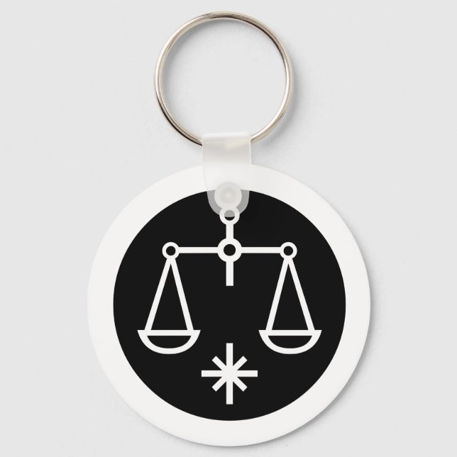 Font Zodiac: LIBRA + your Colours & Ideas Keychain (Front)