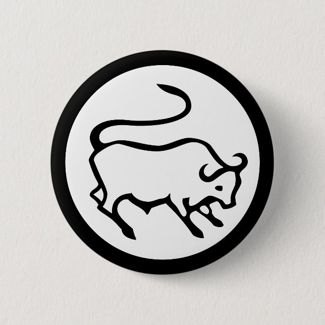 Font Zodiac: TAURUS + your Colours & Ideas 2 Inch Round Button (Front)
