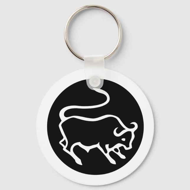 Font Zodiac: TAURUS + your Colours & Ideas Keychain (Front)