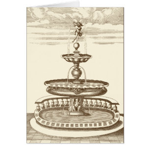 Fontaine de cour avec chérub ornemental