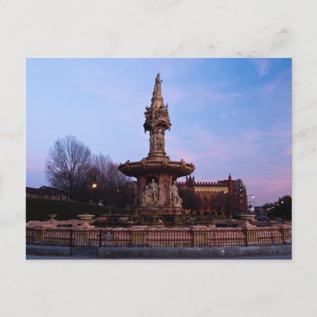 Fontaine de Doulton, carte postale de Glasgow (Devant)