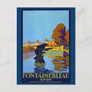 Fontainebleau, France Vintage Travel Poster Postcard
