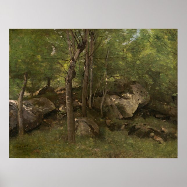 Fontainebleau - Jean-Baptiste- Corot Fine Art Poster (Front)