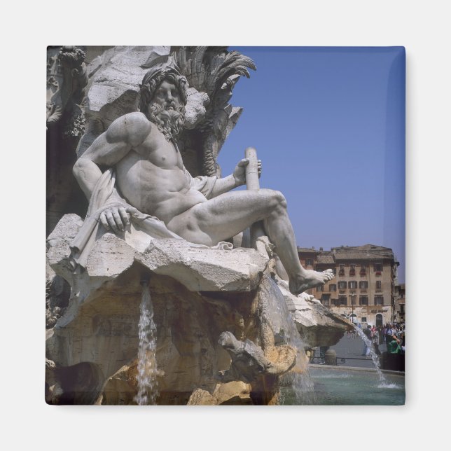 Fontana dei Quattro Fiumi, Piazza Navona, Rome, Magnet (Front)