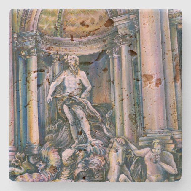 Fontana Di Trevi, Roma, Italy Stone Coaster (Front)