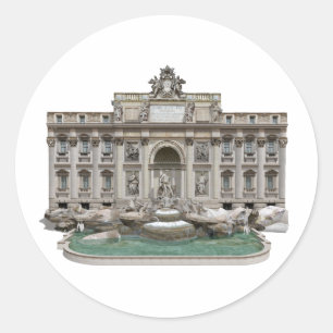 Fontana di Trevi: Trevi Fountain: 3D Model: Classic Round Sticker